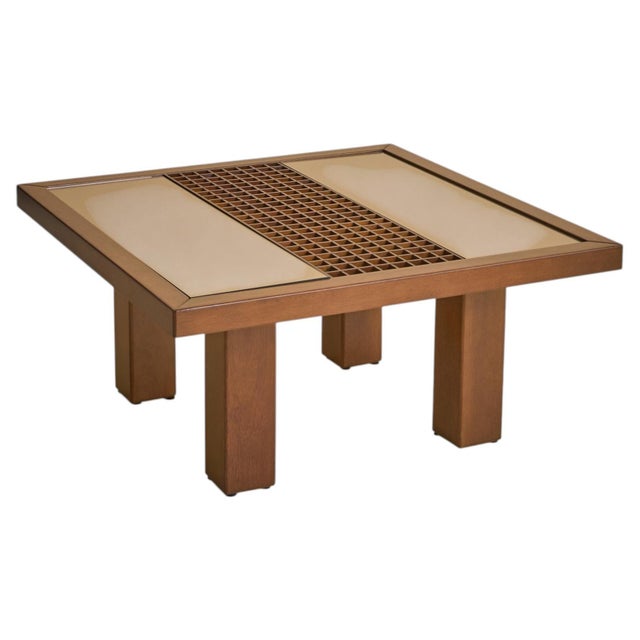 1970s Italian Mirrored Grid Coffee Table in the Manner of Ettore Sottsass, 1970s For Sale - Image 5 of 13