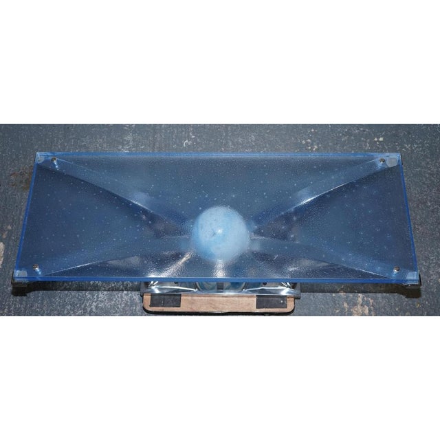 Metal Custom Hand Made Glass Marine Grade Stainless Steel Coffee Table from Soliart For Sale - Image 7 of 13