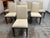 Design Plus Gallery presents a Set of Eight Dining Chairs from Sutter of California. Each armless chair has a tall, gently...