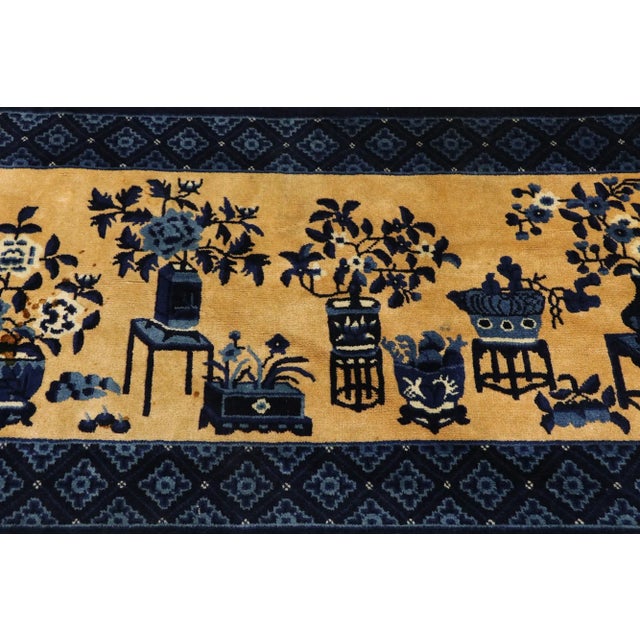 Chinese Antique Chinese Baotou Pictorial Rug - 02'05 X 04'06 For Sale - Image 3 of 9