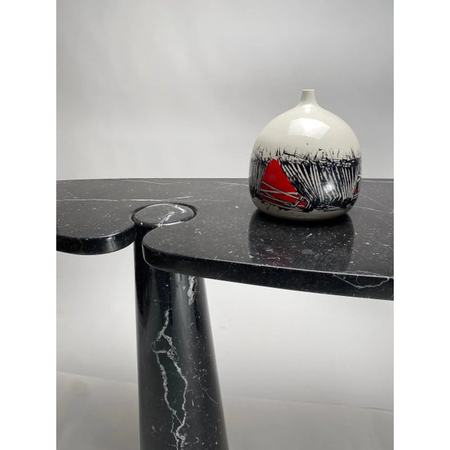 Vintage Italian Console Table in Black Marquina Marble by Angelo Mangiarotti, 1970s For Sale - Image 12 of 13