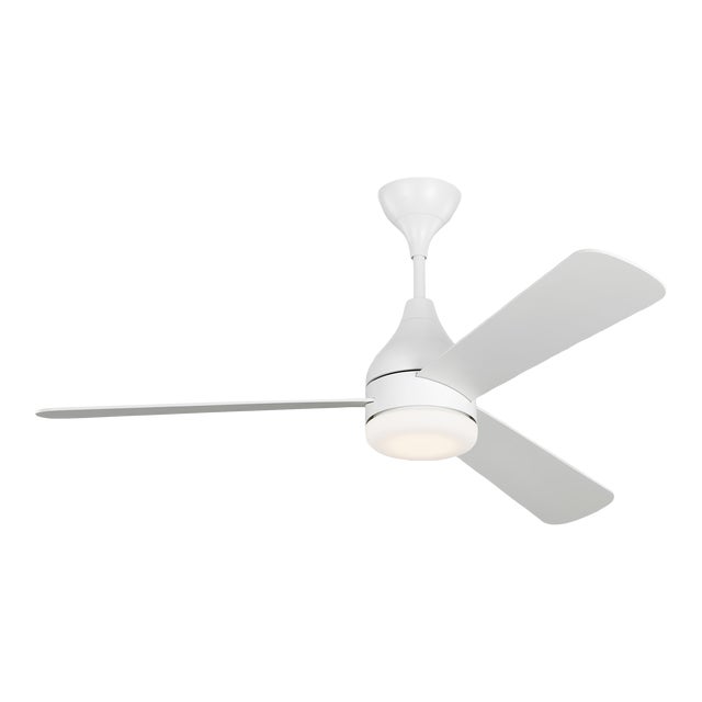 Barbara Barry by Visual Comfort Fan Streaming 52" LED Ceiling Fan in Matte White For Sale