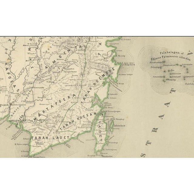 Antique Maps of Western and Southern Borneo in the Dutch East Indies, 1884, Set of 2 For Sale - Image 9 of 12