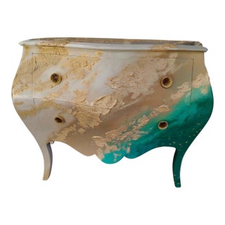 Vintage Artistic Hand-Painted Bombe Commode For Sale