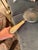 Metal Large Horn Handle Magnifying Glass With Brassed Accents For Sale - Image 7 of 8