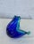 Glass 1960s Blue Murano With Teal Green Accents Vase For Sale - Image 7 of 13