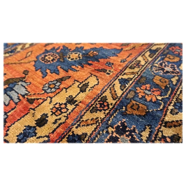 Antique Persian Lilihan Wool 11x20 Red, Black, Ivory & Blue Handmade Area Rug #9902643 For Sale - Image 10 of 13