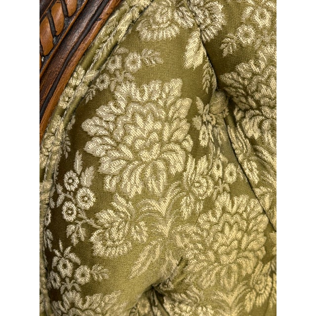 Louis XV Style Tufted Bergère Armchair, Vintage For Sale - Image 10 of 12