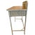 Mid 20th Century Vintage Mid Century Wicker & Wood Top Writing Desk With Drawer For Sale - Image 5 of 8