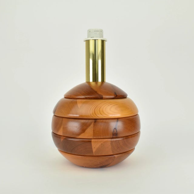 Wood Modernist Pine Wood Table Light, 1970s For Sale - Image 7 of 11