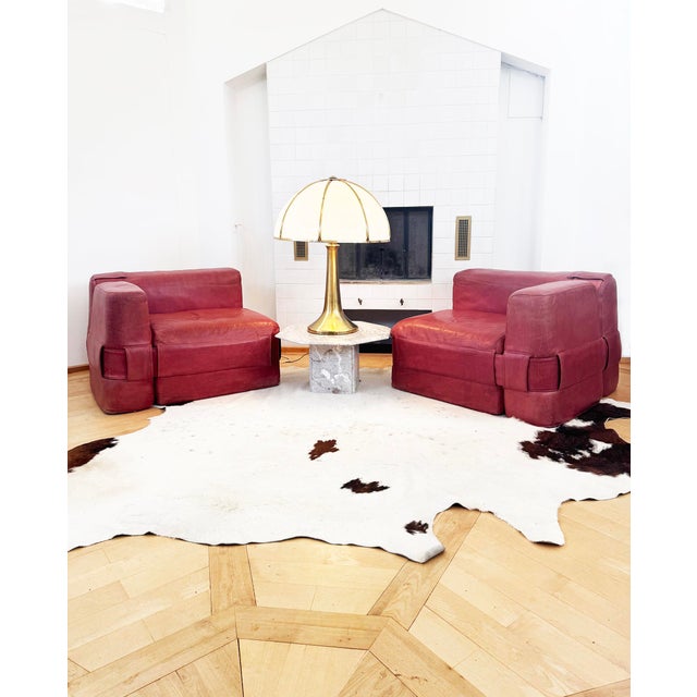 1964 Original 932-Quartet Leather Sofa Sectional Mario Bellini for Cassina, 2 Pieces For Sale - Image 12 of 17