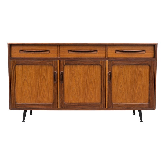 Mid-Century Teak Fresco Sideboard with Black Metal Legs from G Plan, 1960s For Sale