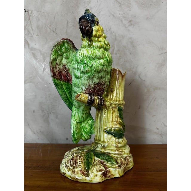 Vintage Ceramic Parrot Vase, 1920s For Sale - Image 6 of 17