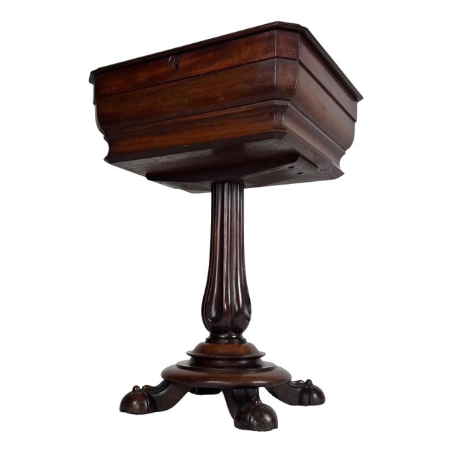 Antique English Regency Mahogany Workbox, 1800s For Sale