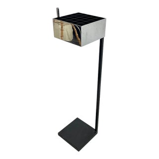 Modernist Bauhaus Cubic Metal Ashtray Stand, Germany, 1960s For Sale