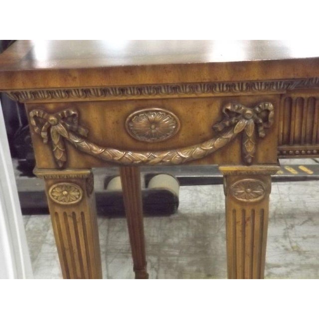 Early 21st Century Stunning Maitland Smith Monumental Hand Carved Entry / Foyer / Console Table For Sale - Image 5 of 11