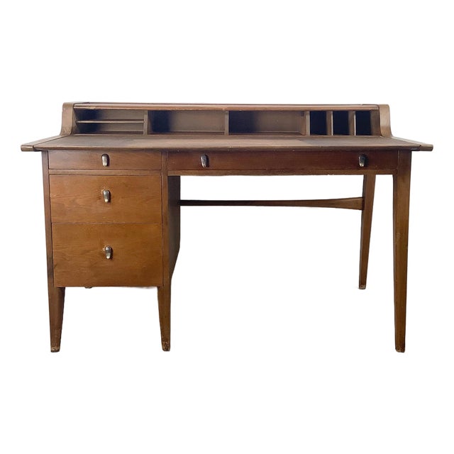 John Van Koert for Drexel “Profile” Mid-Century Modern Walnut Writing Desk For Sale