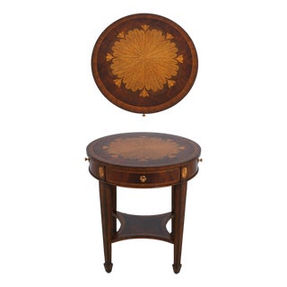 Maitland Smith Mahogany Inlaid Occasional Table For Sale