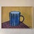 "Blue" oil on canvas, 70x100 cm, painted in 2026. The signature is in the lower left corner, painted with a brush. It is...
