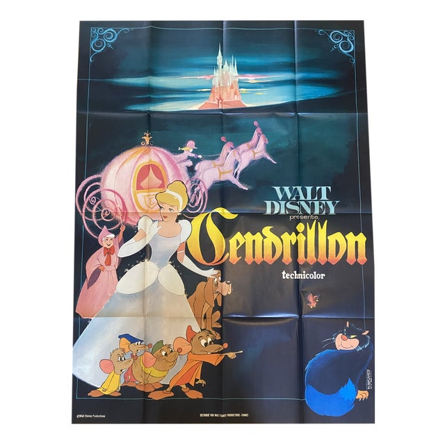 French Poster of the Cinderella Movie, 1950s For Sale
