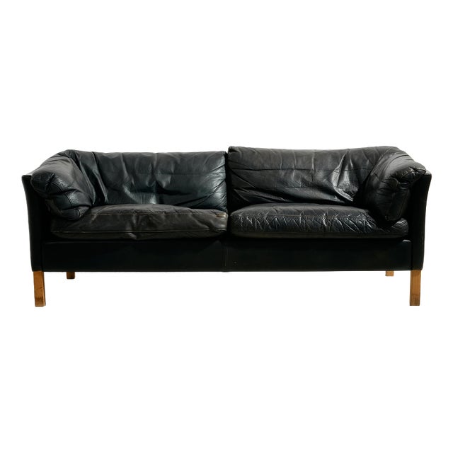 Danish Leather Sofa by Nielsen, 1970s For Sale
