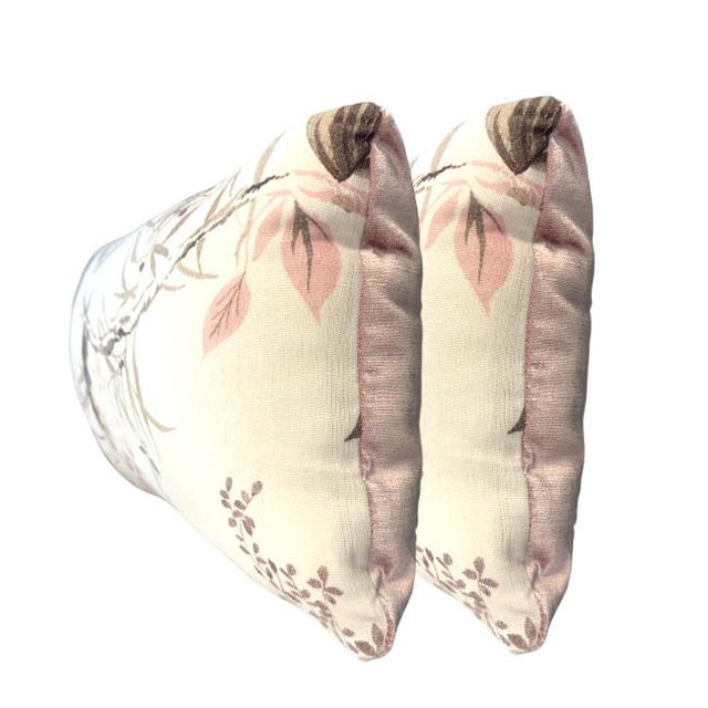 Pair of Pink Owl Lumbar Pillows For Sale - Image 4 of 6