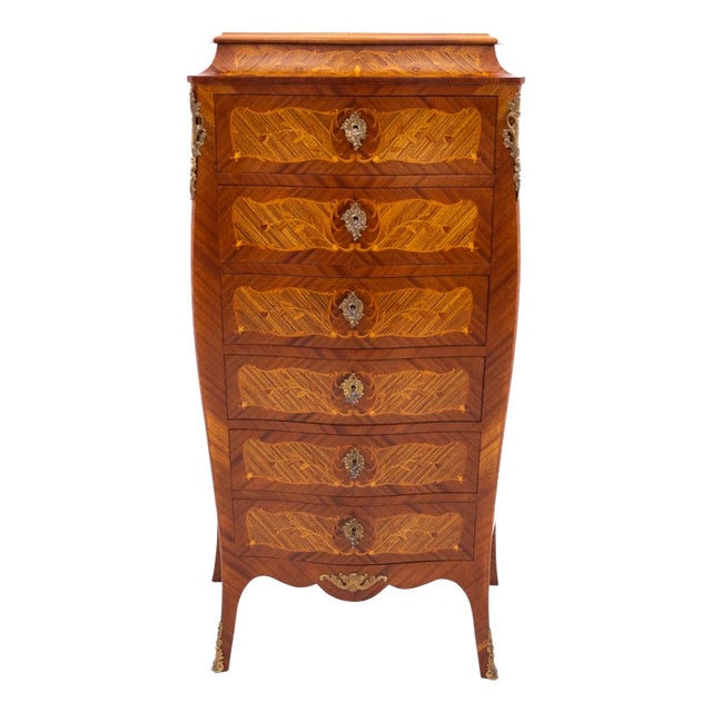 19th Century Inlaid Chest of Drawers, France, 1890s For Sale