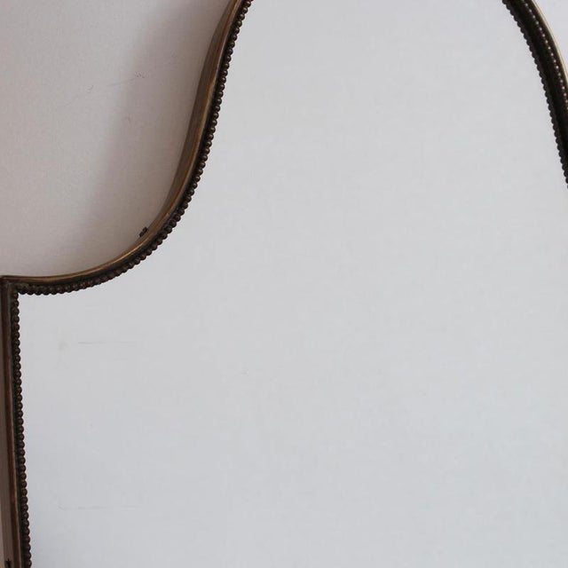 Mid-Century Italian Wall Mirror with Brass Frame and Beading, 1960s For Sale - Image 4 of 16
