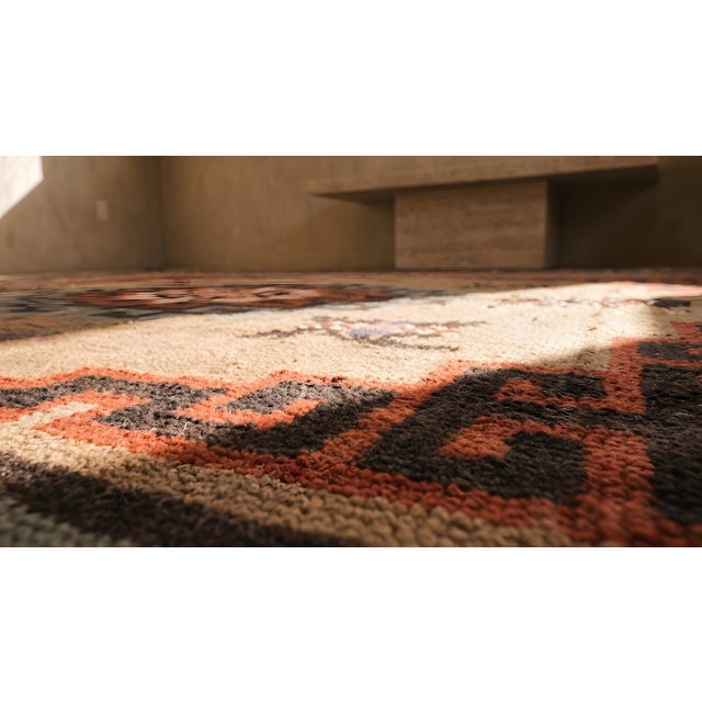 1900s Tan Camel Medallion Antique N. Chinese Mongolian Rug 11'10" X 12'2" Handknotted Wool Carpet For Sale - Image 9 of 10