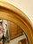 Vintage Oval Italian Giltwood Mirror With Brass Loop Finial For Sale - Image 11 of 11