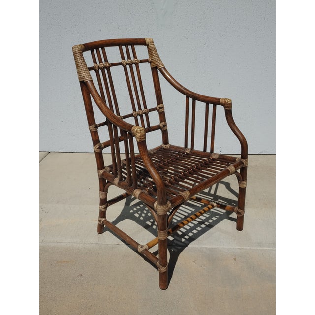Set of Six Vintage McGuire Balboa Organic Bamboo Ratten Dining Chairs For Sale - Image 14 of 14