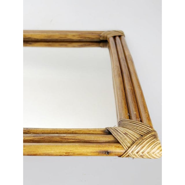 Gold Rattan Mirror, France, 1990s For Sale - Image 6 of 11