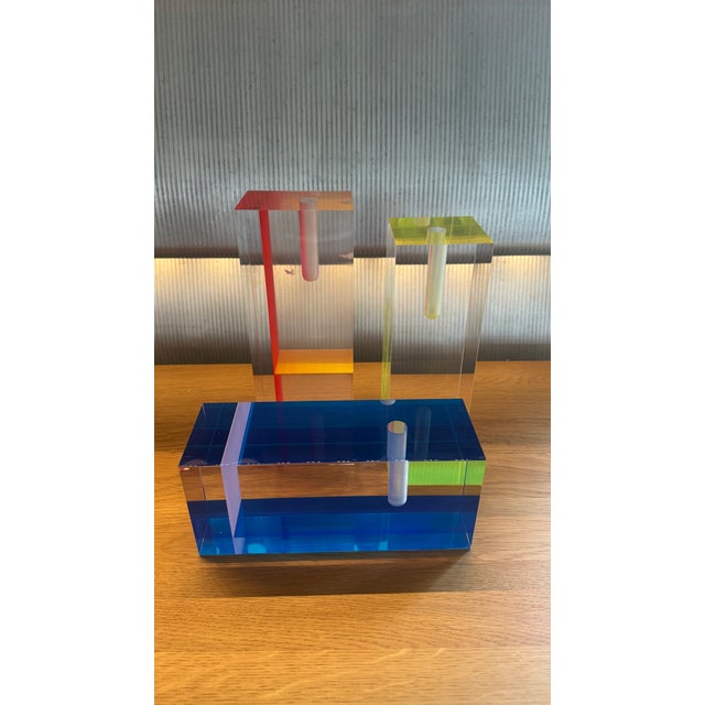 Vintage Vases in Acrylic Glass, 2001, Set of 3 For Sale - Image 11 of 12