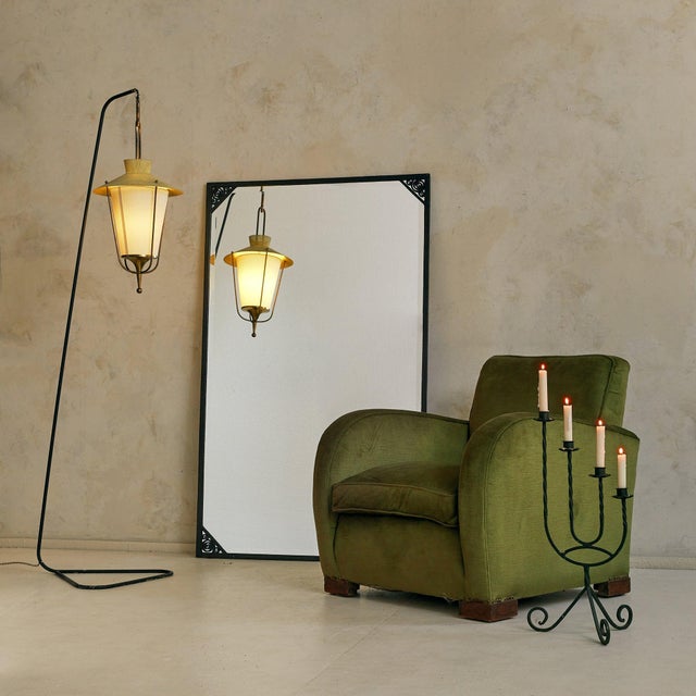 Italian Art Deco Lounge Chair in Original Green Velvet, 1950s - 2 Available For Sale - Image 12 of 18