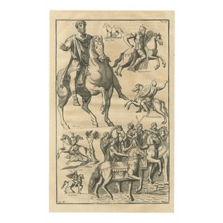 Montfaucon, Roman Equestrian Statue and Cavalry Reliefs, Montfaucon Engraving, 1722, Engraving For Sale