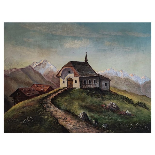 Ethevenon, Maria Zum Schnee Chapel, Oil on Canvas For Sale