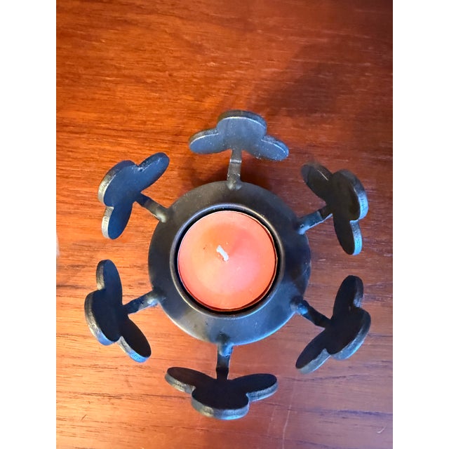 1970s Mid-Century Modern Boda Smide Wrought Iron & Glass Candleholder by Bertil Vallien - In Original Box For Sale - Image 9 of 10