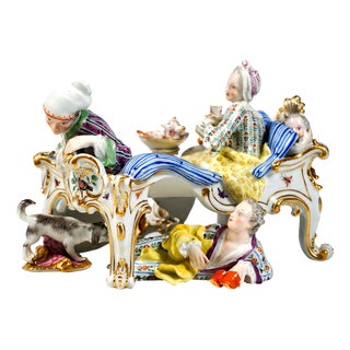 The Discovered Lover Genre Group attributed to J.J. Kaendler for Meissen, Germany, 1870 For Sale