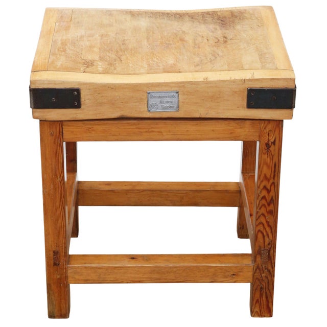 Vintage Butchers Block Worktable, 1950s For Sale - Image 4 of 9