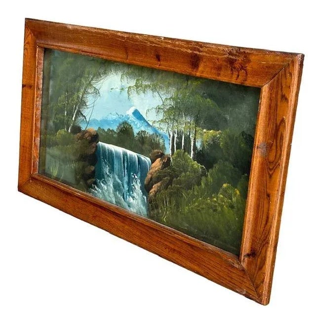 Cabin John Aubrey Speer Oil on Board, Midwest Bridge, Outsider Art For Sale - Image 3 of 5