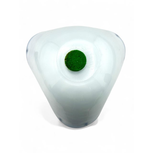 1960s Vintage Murano Triple Cased Glass Blue & White Scalloped Edge Ashtray Catchall For Sale - Image 5 of 6