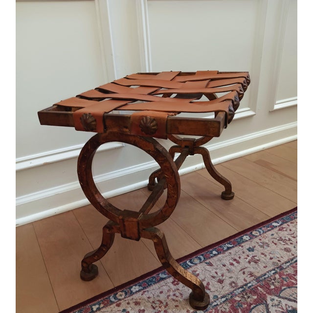 Brutalist 1960s Add a Touch of Post-War Parisian Elegance to Your Home With This Exceptional Diego Giacometti-Style "X-Form" Stool. For Sale - Image 3 of 12