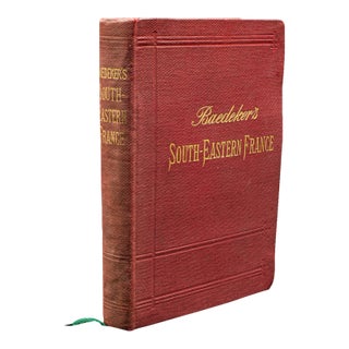 Small Antique Baedeker's South Eastern France Guide Book, Provence, Travel Maps For Sale