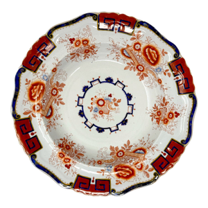 Antique Hicks, Meigh & Johnson Stone China 10” Soup Bowl - Imari Pattern c.1830