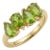Natural Peridot 4-Stone Ring • Pear Shape Teardrop August Birthstone Ring Us 7 For Sale