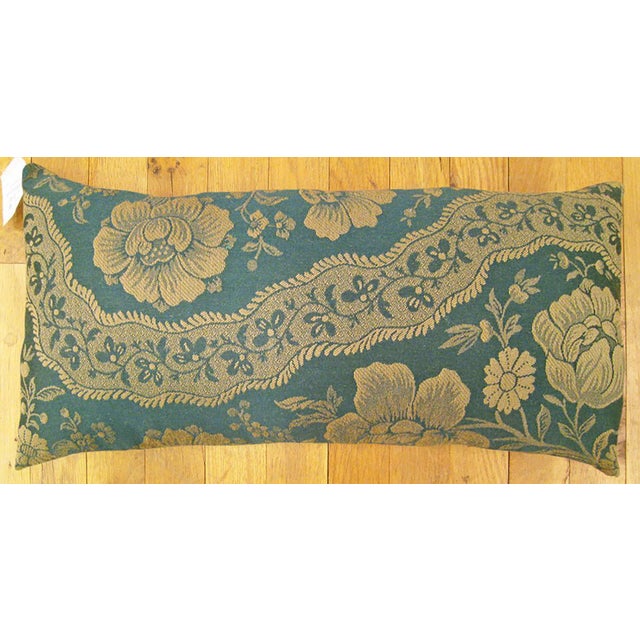 Vintage decorative pillow with floral chinoiserie; size 1’9" x 0’11”. A vintage decorative pillow with floral chinoiserie,...