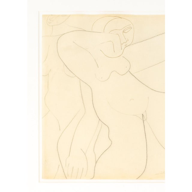 Abstract Louise Nevelson Female Nude Figures Pencil and Ink For Sale - Image 3 of 5