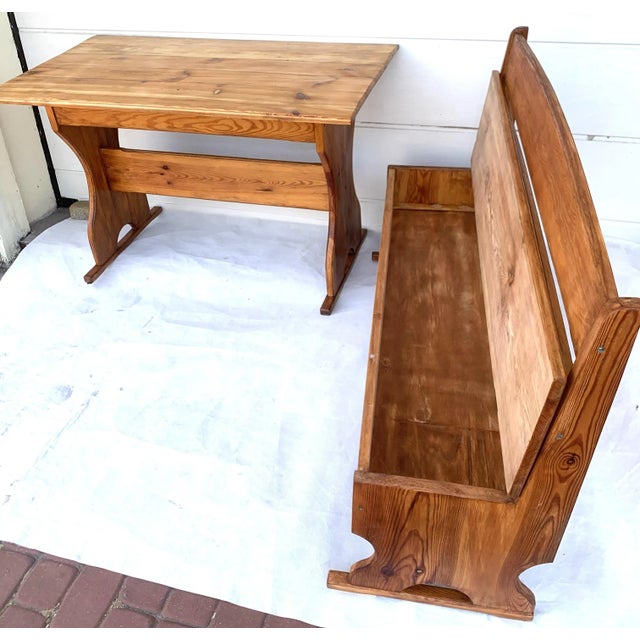 Table and Bench in Pine Wood, 1960s, Set of 2 For Sale - Image 6 of 18