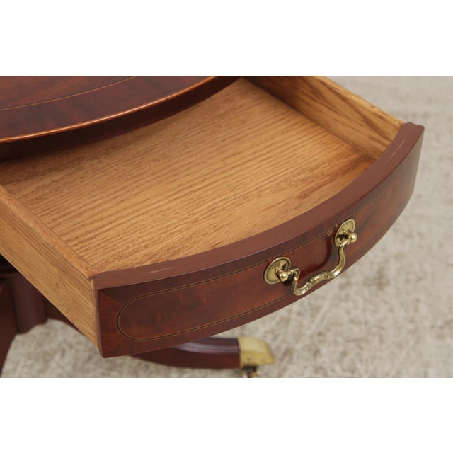 Brown Baker Round Mahogany Pedestal Drum Table For Sale - Image 8 of 16