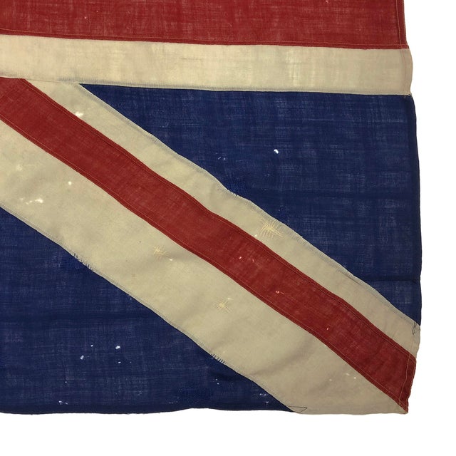 Mid 20th Century Large Vintage Wool Sewn Nautical Union Jack Flag For Sale - Image 5 of 6